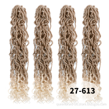 Crochet Hair Goddess LOCS Braid Extension 24" Imitation Soft LOCS Crochet Fabric Curly Hair Imitation LOCS Braid